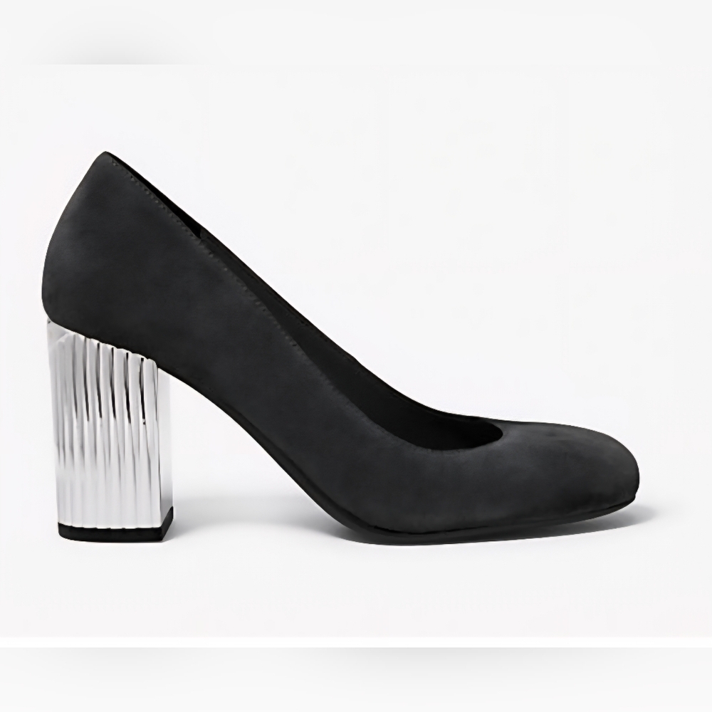 Michael Kors Porter Pumps NWT | Size 11 Suede Black Slip-On Block Heel Designer
